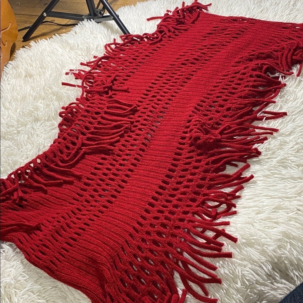TICKLED PINK RED INFINITY SCARF NWOT